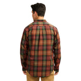 STRATTON FLANNEL PLAID BUTTON-DOWN SHIRT - GINGER BREAD