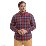 BIG & TALL STRATTON FLANNEL BUTTON-DOWN SHIRT - SUNDRIED TOMATO
