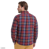 BIG & TALL STRATTON FLANNEL BUTTON-DOWN SHIRT - SUNDRIED TOMATO
