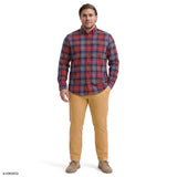 BIG & TALL STRATTON FLANNEL BUTTON-DOWN SHIRT - SUNDRIED TOMATO