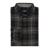 BIG & TALL STRATTON FLANNEL BUTTON-DOWN SHIRT - DARK SHADOW