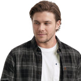 BIG & TALL STRATTON FLANNEL BUTTON-DOWN SHIRT - DARK SHADOW