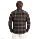 BIG & TALL STRATTON FLANNEL BUTTON-DOWN SHIRT - SEAL BROWN
