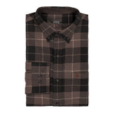 BIG & TALL STRATTON FLANNEL BUTTON-DOWN SHIRT - SEAL BROWN