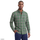 STRATTON FLANNEL PLAID BUTTON-DOWN SHIRT - FIR