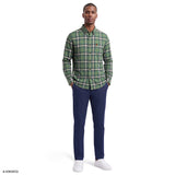 STRATTON FLANNEL PLAID BUTTON-DOWN SHIRT - FIR