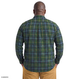 BIG & TALL STRATTON FLANNEL BUTTON-DOWN SHIRT - DARK GREEN