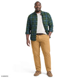 BIG & TALL STRATTON FLANNEL BUTTON-DOWN SHIRT - DARK GREEN