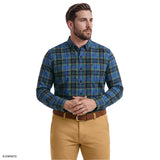 BIG & TALL STRATTON FLANNEL BUTTON-DOWN SHIRT - FOLIAGE GREEN