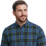 BIG & TALL STRATTON FLANNEL BUTTON-DOWN SHIRT - FOLIAGE GREEN