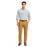 TRAVELER FLAT FRONT CHINO - COGNAC HTHR