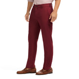 TRAVELER FLAT FRONT CHINO - ZINFANDEL HTHR