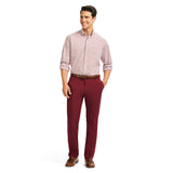 TRAVELER FLAT FRONT CHINO - ZINFANDEL HTHR