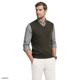 CABLE KNIT SWEATER VEST - CARBON HTHR