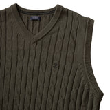 CABLE KNIT SWEATER VEST - CARBON HTHR