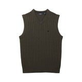 CABLE KNIT SWEATER VEST - CARBON HTHR