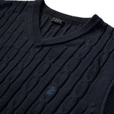 CABLE KNIT SWEATER VEST - NAVY BLAZER