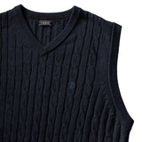 CABLE KNIT SWEATER VEST - NAVY BLAZER