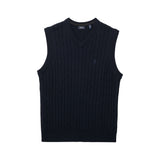 CABLE KNIT SWEATER VEST - NAVY BLAZER
