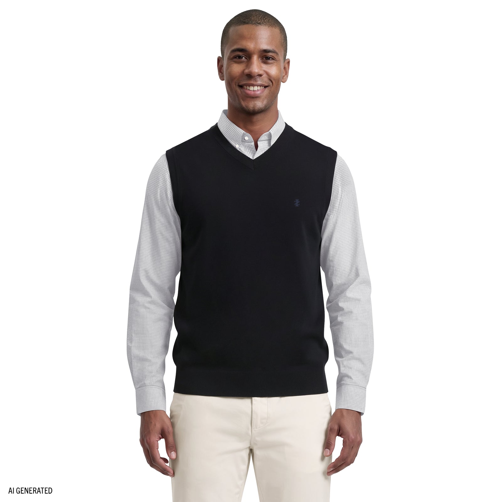 Fine Gauge V-Neck Sweater Vest - Black – IZOD