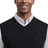 FINE GAUGE V-NECK SWEATER VEST - BLACK