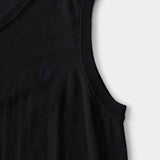 FINE GAUGE V-NECK SWEATER VEST - BLACK
