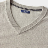 FINE GAUGE V-NECK SWEATER VEST - LT GREY HTHR