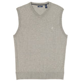FINE GAUGE V-NECK SWEATER VEST - LT GREY HTHR
