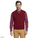 FINE GAUGE V-NECK SWEATER VEST - ZINFANDEL