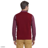 FINE GAUGE V-NECK SWEATER VEST - ZINFANDEL