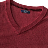 FINE GAUGE V-NECK SWEATER VEST - ZINFANDEL