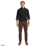 HERRINGBONE QUARTER-ZIP SWEATER - CAVIAR