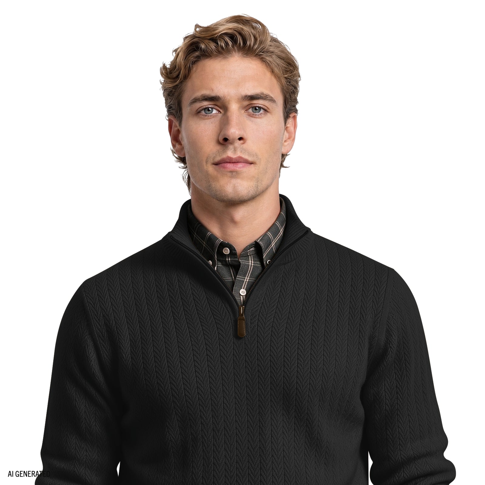 Herringbone Quarter-Zip Sweater - Caviar – IZOD