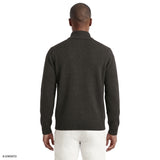 FAIR ISLE QUARTER-ZIP SWEATER - CHARCOAL HEATHER
