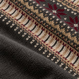 FAIR ISLE QUARTER-ZIP SWEATER - CHARCOAL HEATHER