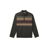 FAIR ISLE QUARTER-ZIP SWEATER - CHARCOAL HEATHER
