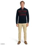 FAIR ISLE QUARTER-ZIP SWEATER - NAVY BLAZER