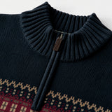 FAIR ISLE QUARTER-ZIP SWEATER - NAVY BLAZER