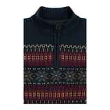 FAIR ISLE QUARTER-ZIP SWEATER - NAVY BLAZER