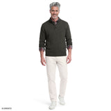 MARLED BUTTON MOCK-NECK SWEATER - SMOKE PEARL HTHR