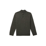 MARLED BUTTON MOCK-NECK SWEATER - SMOKE PEARL HTHR