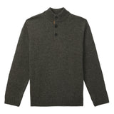 MARLED BUTTON MOCK-NECK SWEATER - SMOKE PEARL HTHR