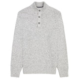 MARLED BUTTON MOCK-NECK SWEATER - ROCK HTHR
