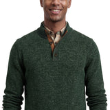 MARLED BUTTON MOCK-NECK SWEATER - DARKEST SPRUCE