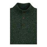 MARLED BUTTON MOCK-NECK SWEATER - DARKEST SPRUCE