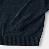 MARLED BUTTON MOCK-NECK SWEATER - NAVY BLAZER