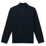 MARLED BUTTON MOCK-NECK SWEATER - NAVY BLAZER