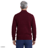 MARLED BUTTON MOCK-NECK SWEATER - ZINFANDEL