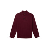 MARLED BUTTON MOCK-NECK SWEATER - ZINFANDEL