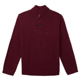 MARLED BUTTON MOCK-NECK SWEATER - ZINFANDEL